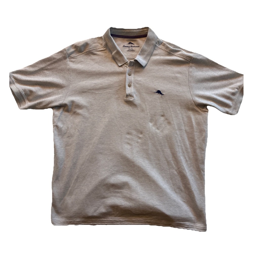 TOMMY BAHAMA WHITE SuPIMA COTTON POLO SHIRT--XL--MARLIN--TOP SPOTLESS QUALITY!